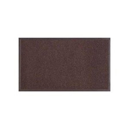 PLANON 18 x 28 in. Dual Rib Floor Door Mat, Chocolate Brown PL2669383